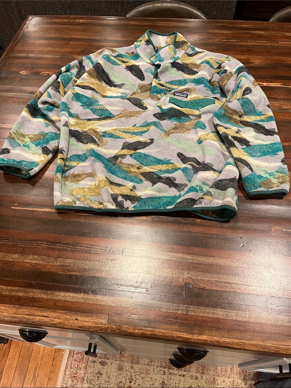 Patagonia Vintage Rare Trout Tails Patterned Zip-Up Synchilla XL Collectors